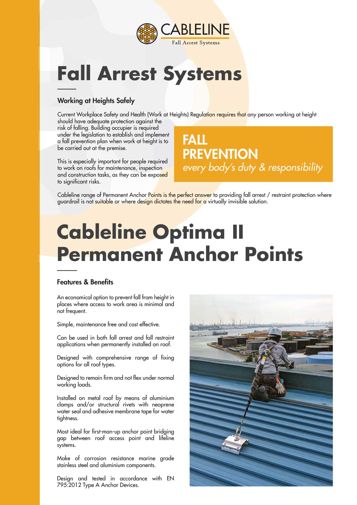 แคตตาล็อกสินค้า Cableline Optima II Permanent Anchor Points